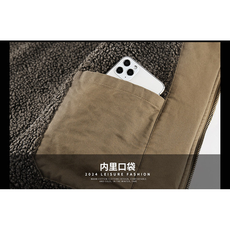 JEEP SPIRIT羊羔绒外套男士秋冬季新款多口袋加厚纯棉飞行员夹克,淘宝优惠券,粉丝福利购,淘宝优惠卷