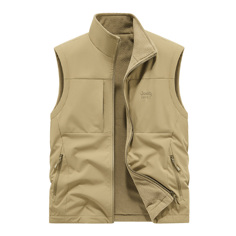 JEEP SPIRIT吉普摇粒绒双面穿马甲男士秋冬加绒加厚抓绒衣背心,淘宝优惠券,粉丝福利购,淘宝优惠卷