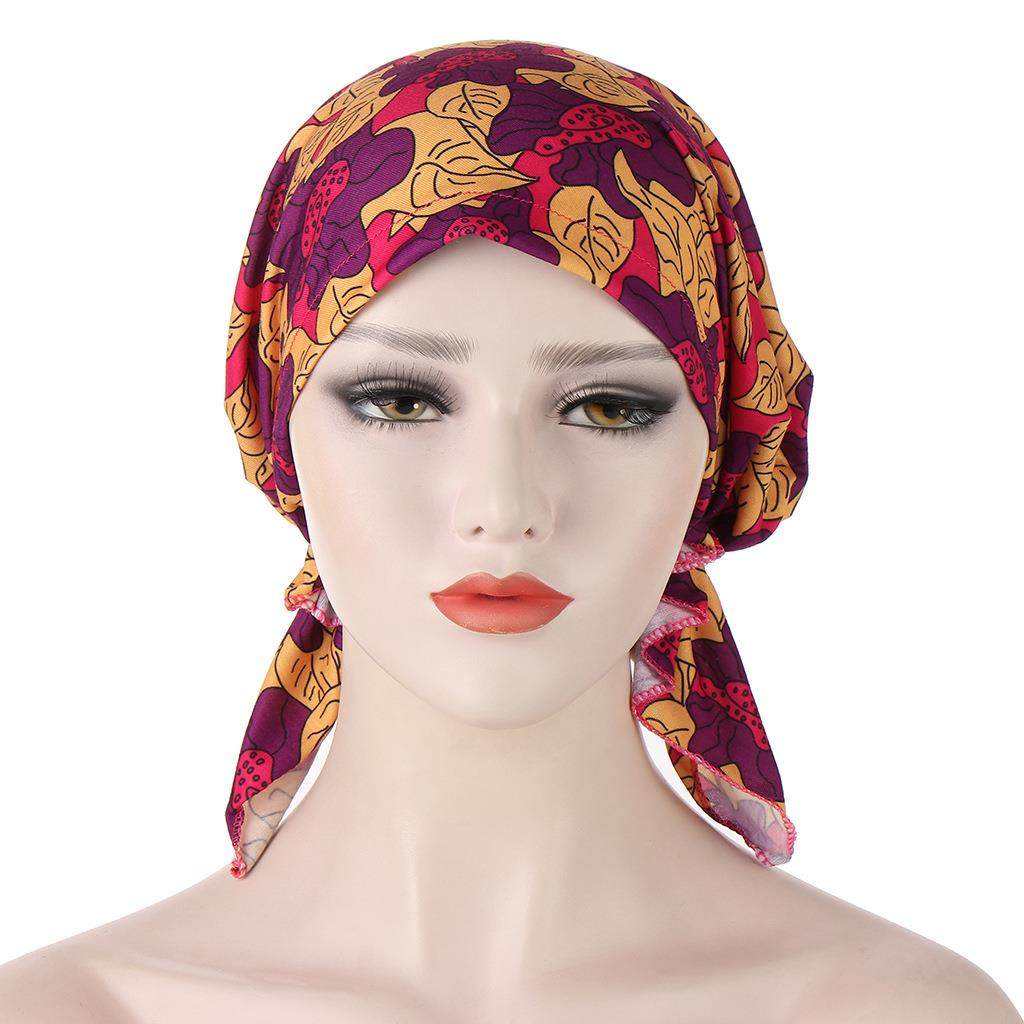 新款 欧美印花弧形花布帽 包头帽牛奶丝套头小帽现货,淘宝优惠券,粉丝福利购,淘宝优惠卷