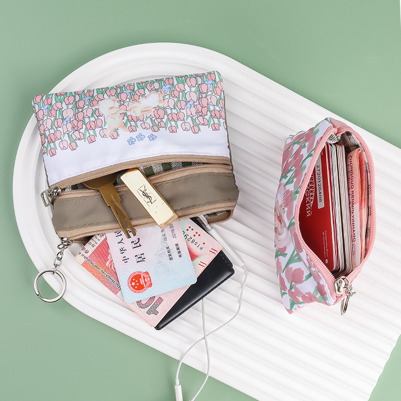 原创迷你零钱包小众清新布艺学生碎花可爱拉链少女心口红锁匙卡包,淘宝优惠券,粉丝福利购,淘宝优惠卷
