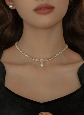 栀子西包金锆石链女性