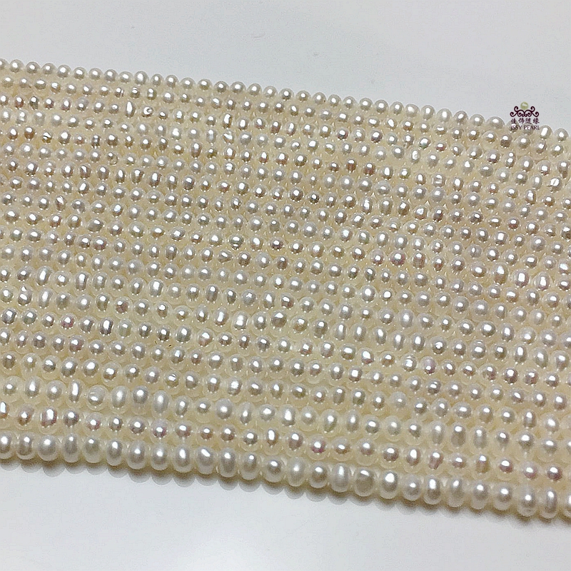 手项链散珠 diy 强光微瑕小冲头近圆 3.5mm 3 天然淡水珍珠半成品 02 手项链散珠 diy 强光微瑕小冲头近圆 3.5mm 3 天然淡水珍珠半成品 02
