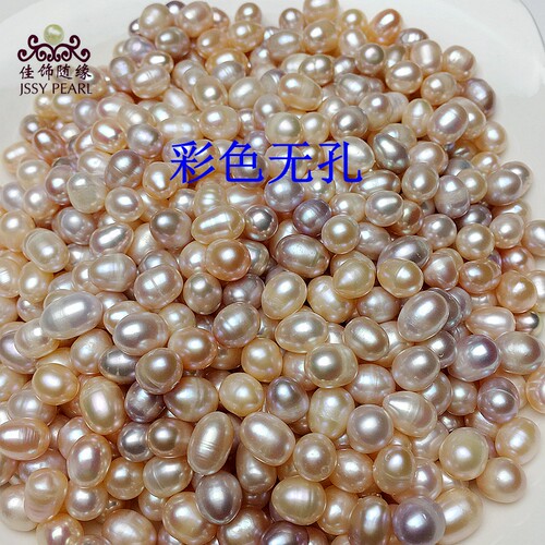 天然淡水珍珠8-9mm供曼扎手工diy称斤强光裸珠项链手链供佛包邮 - 图2