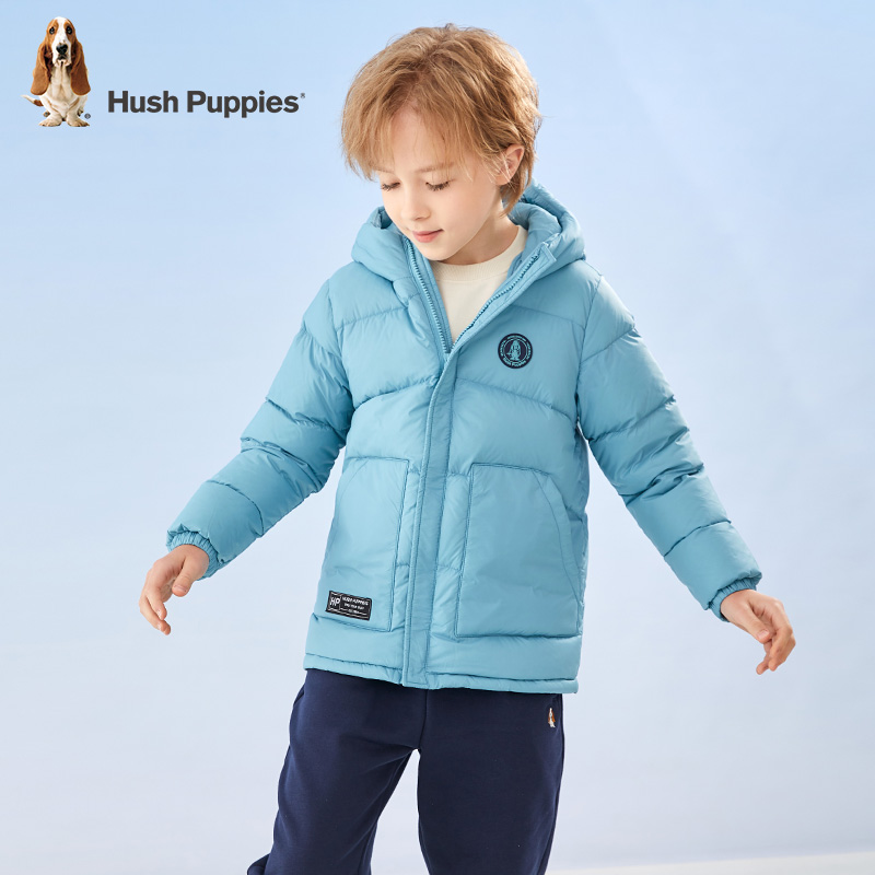 暇步士童装儿童轻薄羽绒服冬季新款男童女童保暖舒适连帽加厚外套 - 图1