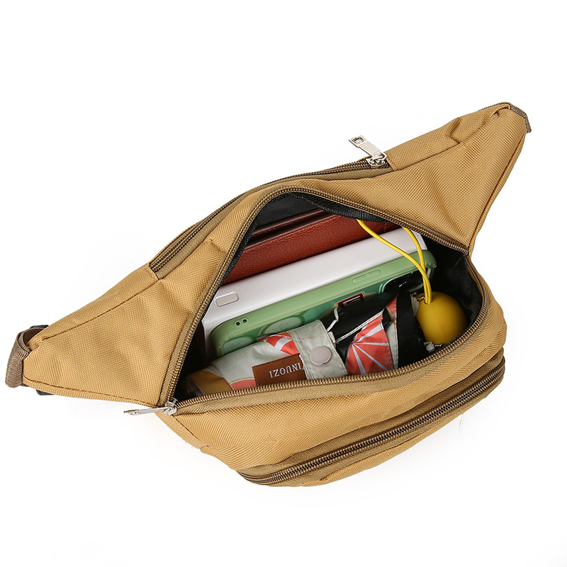 帆布腰包男女士新款斜跨户外手机大容量生意包收钱包多功能收银包 - 图2