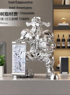 轻奢电镀财神爷大型落地摆件客厅玄关大气装饰品门店展厅迎宾雕塑