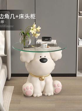 创意玻璃茶几落地摆件客厅沙发旁边角几床头柜家居装饰品乔迁礼物