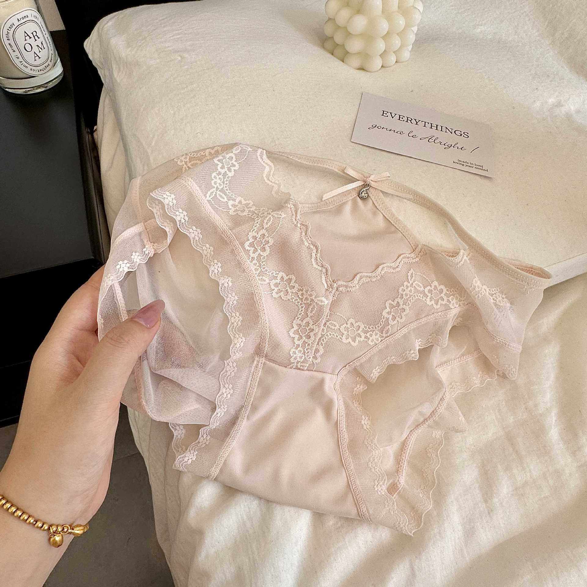 蕾丝内裤女士透气桑蚕丝抗菌裆三角短裤衩夏季薄款女士内裤,淘宝优惠券,粉丝福利购,淘宝优惠卷