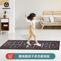 Love Lil Jumping Blanket Jumping House Game Blanket Jumping Plaid Toy Mat Matching Wooden Children Golf Toys Puzzle