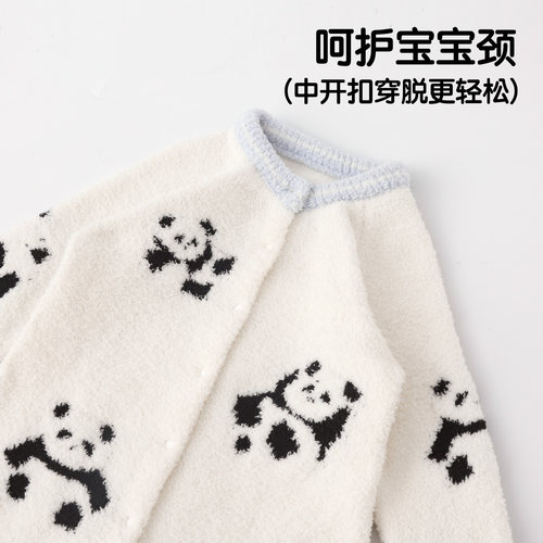 WHYLOOK 半边绒婴儿连体衣春秋睡衣爬爬服宝宝衣服保暖居家防静电 - 图1