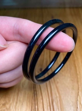 新疆和田玉黑青玉手镯女生玉镯子天然 美人镯 正品新款气质高级感