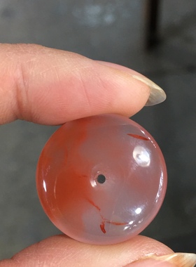 正品天然南红玛瑙吊坠平安扣项链女款冰飘花23mm特价