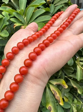 天然云南保山四川九口南红玛瑙手链转运项链手串8MM锦红 妈妈链女