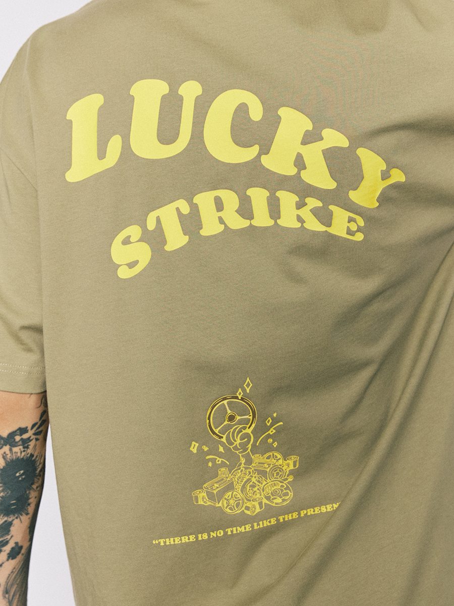 WOW意志驱动【新Lucky Strike短袖T恤】汽车文化整备修车宽松T恤 - 图2