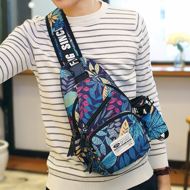 胸包男士潮牌胸前女休闲新款斜挎包 羽帆箱包男士包袋