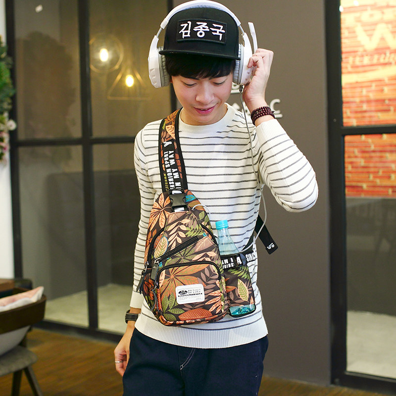 胸包男士潮牌胸前女休闲新款斜挎包 羽帆箱包男士包袋