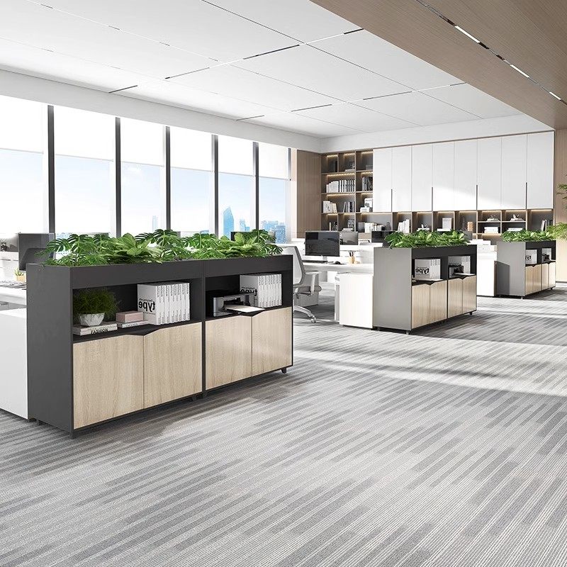 办公室花槽柜隔断柜矮柜花架置物架花草柜子绿植柜办公屏风隔断墙 - 图1