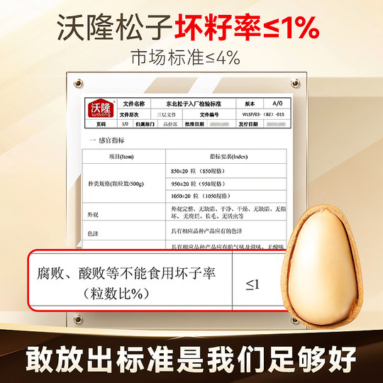 Wolong Northeast Pine Nuts 288g*2 cans 850 grade pine nut roasted nuts canned