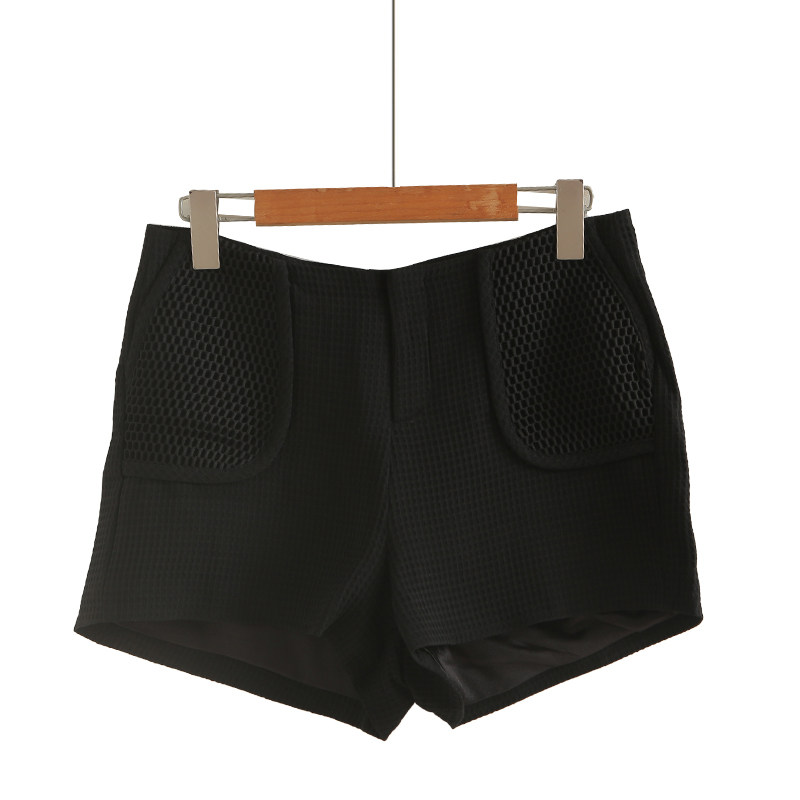 网眼口袋设计感热裤高腰白色短裤秋装2025年新款商场同款女装