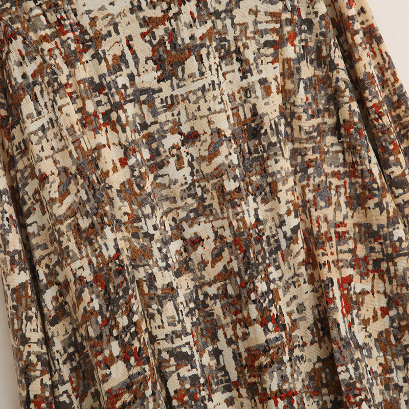 可喂奶秋季新款复古文艺风印花裙子女士百搭宽松显瘦长袖连衣裙,淘宝优惠券,粉丝福利购,淘宝优惠卷