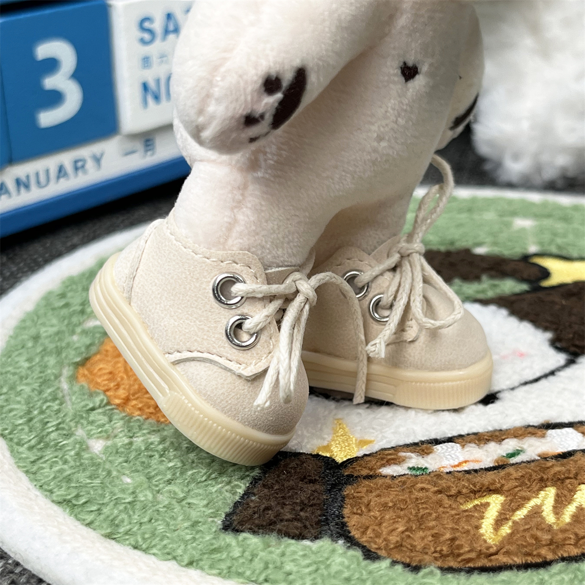 新品10cm棉花娃娃公仔鞋子可站立靴子10厘米玩偶系鞋带小皮鞋配饰 - 图1