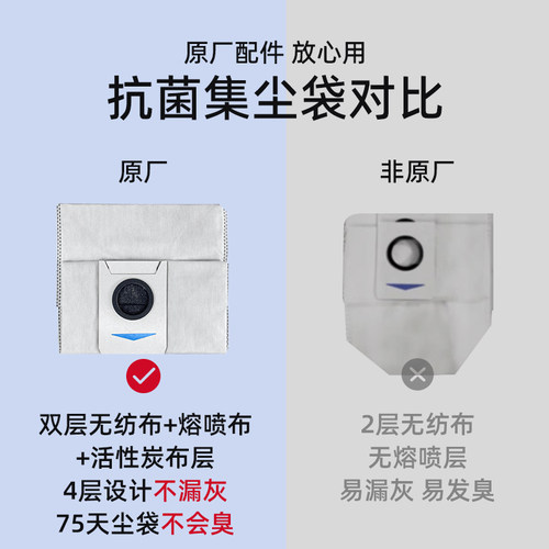 原装科沃斯扫地机器人集尘袋垃圾袋配件耗材X1X2X5X8T10T20T30T50 - 图1
