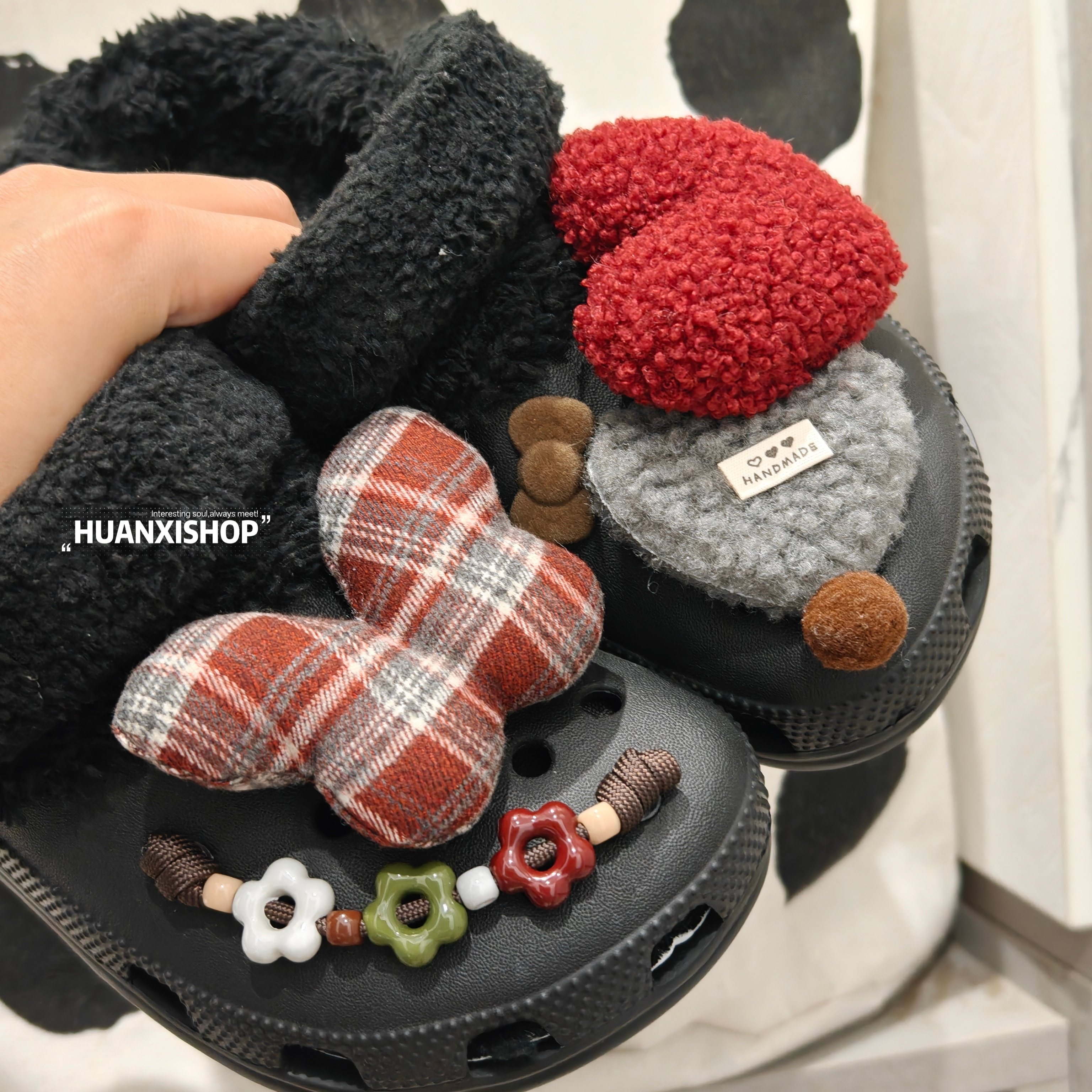 安娜的花园丨冬季洞洞鞋鞋鞋花可爱鞋扣百搭红色鞋面装饰扣卡骆驰,淘宝优惠券,粉丝福利购,淘宝优惠卷