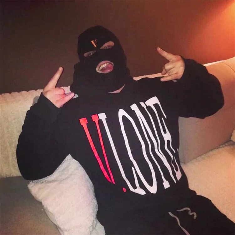 VLONE 基础款下摆帽衫卫衣背后大V 男女情侣休闲宽松潮牌街头百搭