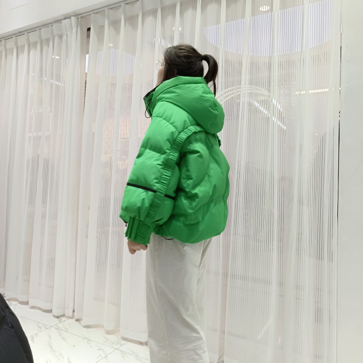 泡泡袖羽绒服荷叶边羽绒服高充绒放风防水羽绒服 - 图2
