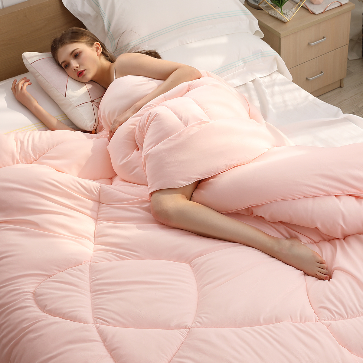 水星家纺被子春秋季被芯加厚单双人保暖冬被棉被四季通用被褥,淘宝优惠券,粉丝福利购,淘宝优惠卷