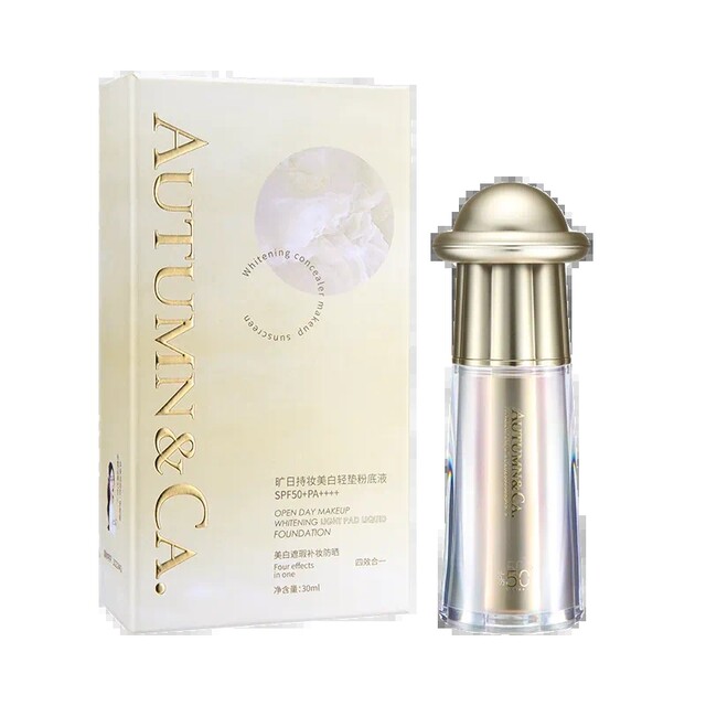Qiukou sunscreen liquid foundation concealer, moisturizing, whitening and brightening, ຕິດທົນນານກັນນ້ໍາແລະກັນເຫື່ອ, ທົນທານຕໍ່ຫຼາຍພື້ນຖານການແຕ່ງຫນ້າຫຼາຍຜົນກະທົບ.