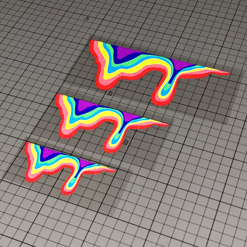 个性创意彩虹融化滴血水渍汽车电动摩托车划痕遮挡防水反光贴-图2