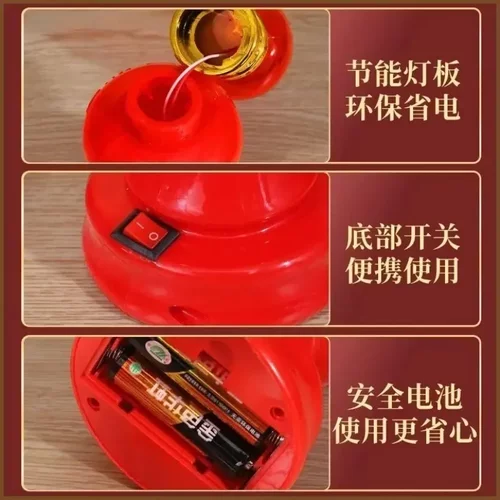 吉祥如意蜡烛灯LED节能无烟仿真电子蜡烛进宅装饰烛台 - 图2