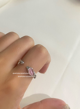 其他女铜合金日韩猫眼石开口戒