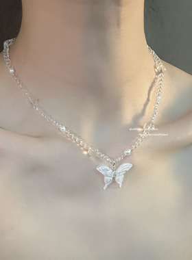 其他铜合金贝壳女蝴蝶项链