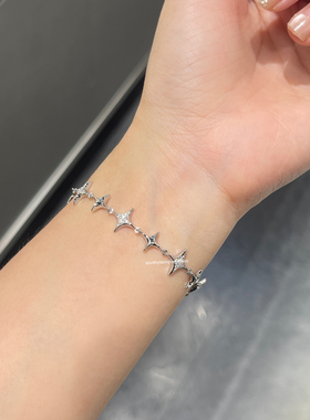 秋十一Acc 精致微镶细钻四芒星手链