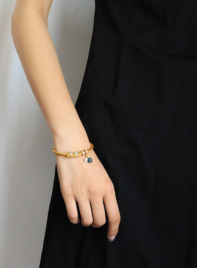 新中式复古彩色珐琅滴油蝴蝶手镯