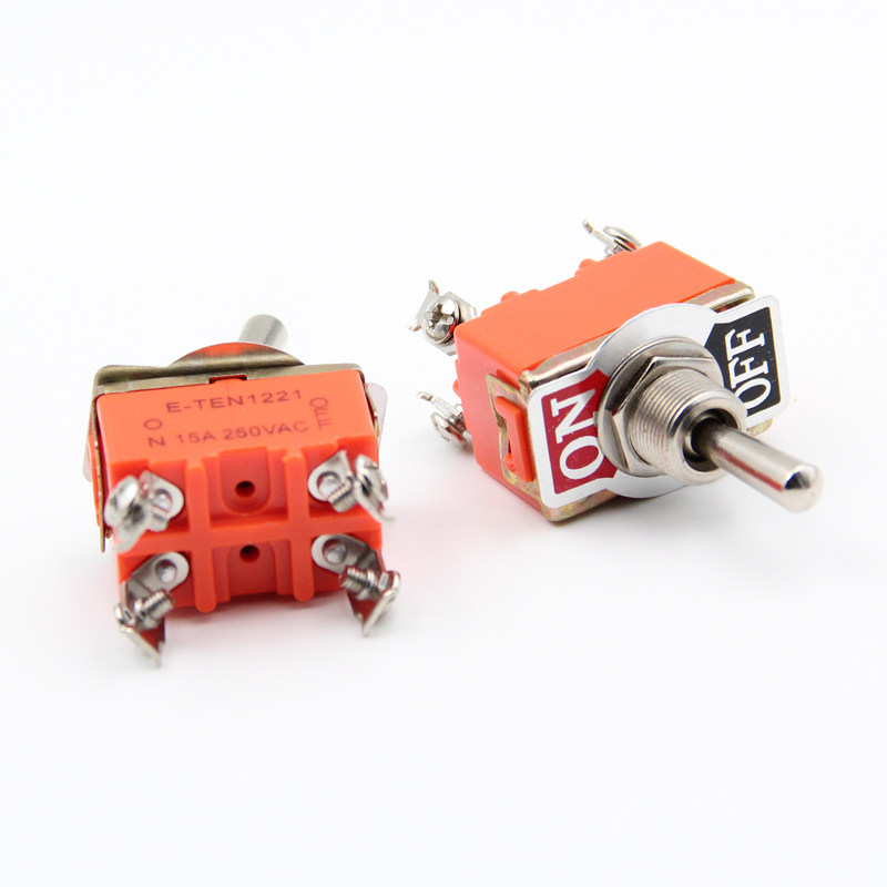 拨动/摇头开关_4脚2档(E-TEN1221双刀单掷) - 图0