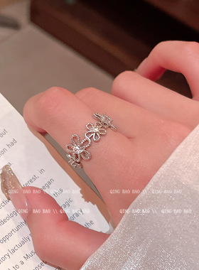 蕾丝花环甜美银色花朵2026手链感轻奢气质手环千金清冷感简约手饰