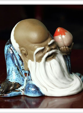 寿星公陶瓷摆件生日礼物创意装饰