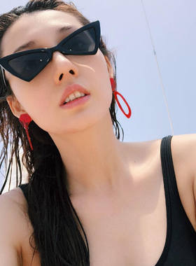 欧美范三角形猫眼墨镜偏光镜街拍