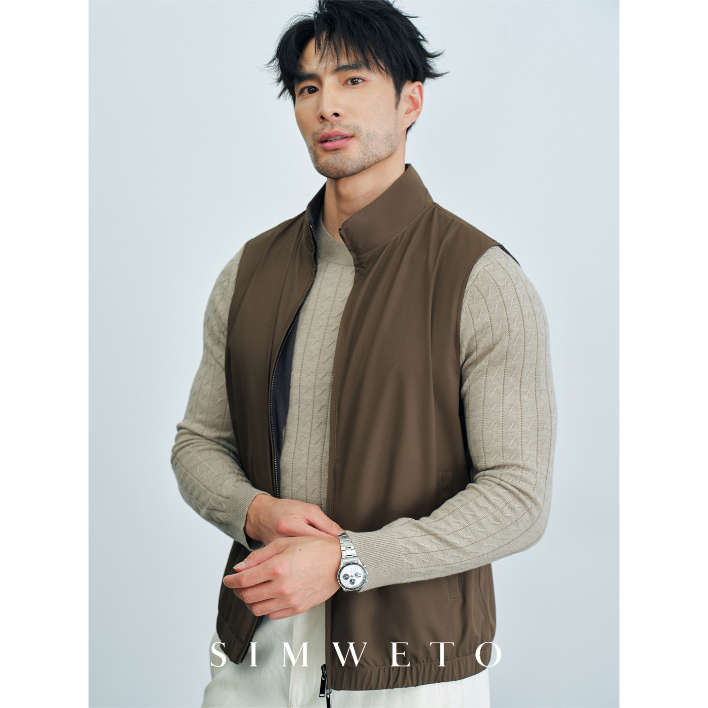 老钱风双面穿拉链马甲 LP同款 高定工艺 秋冬通勤坎肩背心外套男,淘宝优惠券,粉丝福利购,淘宝优惠卷