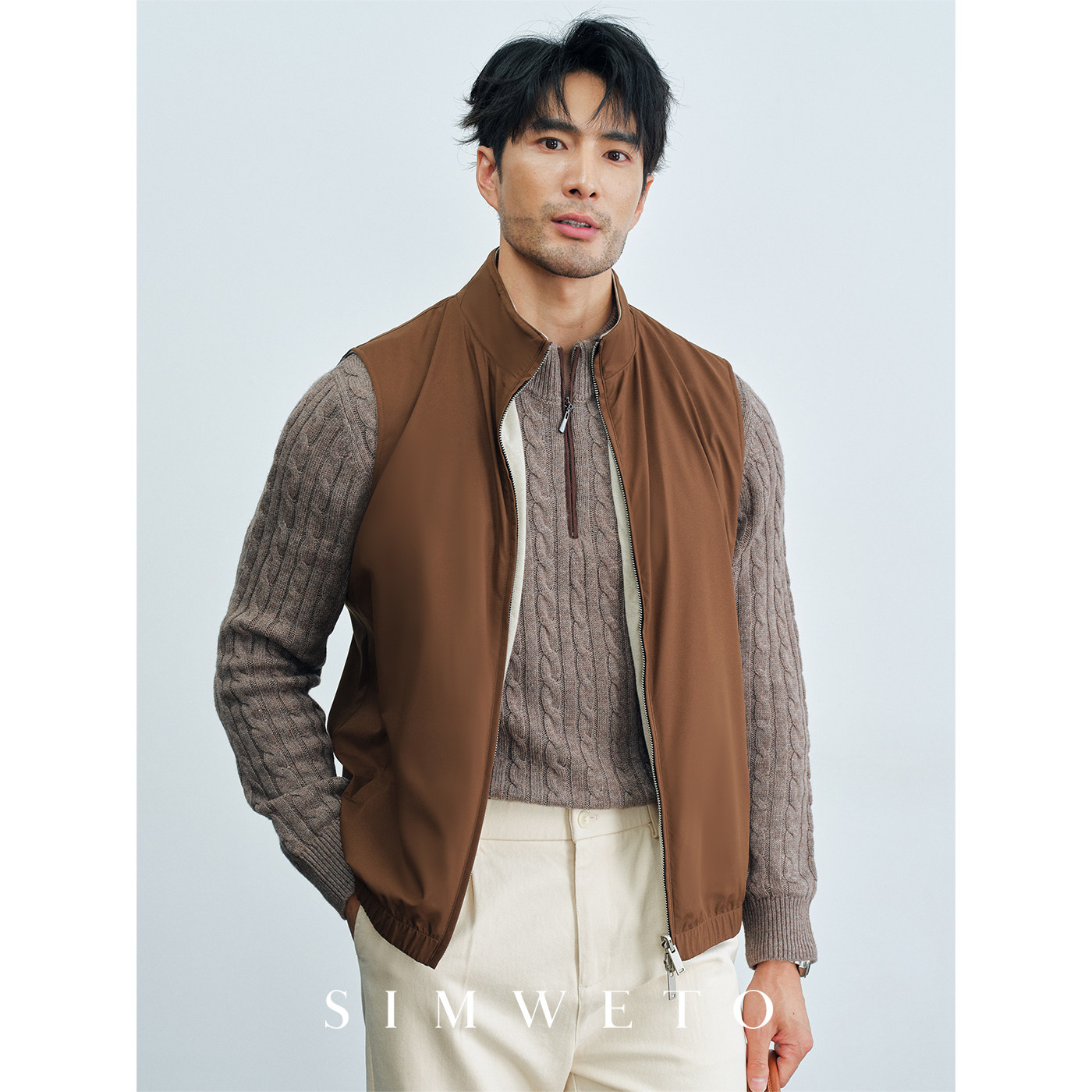 老钱风双面穿拉链马甲 LP同款 高定工艺 秋冬通勤坎肩背心外套男,淘宝优惠券,粉丝福利购,淘宝优惠卷