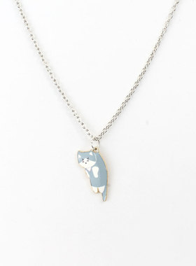 亚马逊热销卡通可爱呆萌悬挂猫咪吊坠项链个性儿童女生锁骨链配饰