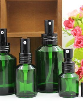 绿色玻璃斜肩瓶100ml120ml按压