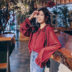 Áo sơ mi nữ phong cách Hồng Kông Suiben 2019 hè mới áo sơ mi dài tay voan nữ siêu cổ tích điểm sóng thiết kế ý nghĩa - Áo sơ mi chiffon ren mẫu áo sơ mi nữ Áo sơ mi chiffon ren