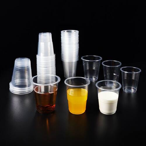 一次性杯子塑料杯透明加厚塑杯喝水杯家用饮料杯饭店杯批发杯子 - 图1