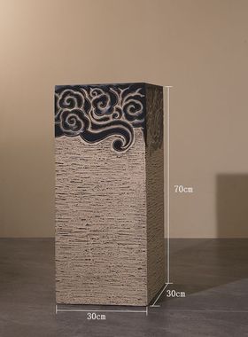 禅意祥云柱摆件仿古落地栓马柱