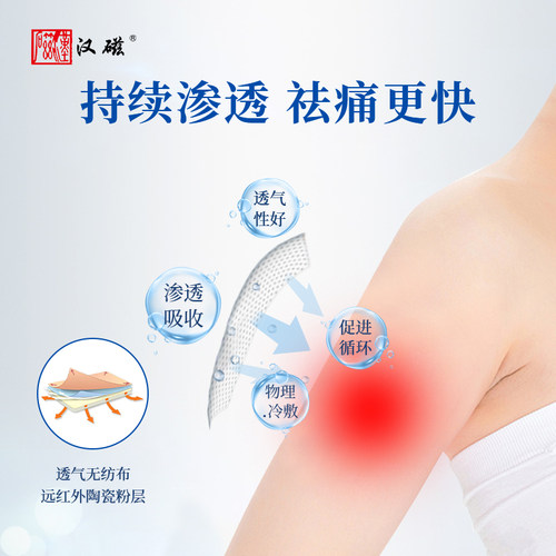 汉磁远红外磁疗巴布贴肩周炎颈腰椎病腿部专用劳损膏药贴冷敷贴 - 图1