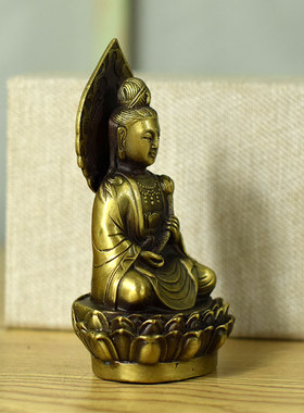 大小号仿古风黄铜西方三圣菩萨像